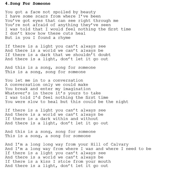 U2 > News > Sing 'Song For Someone' (Then Upload It)